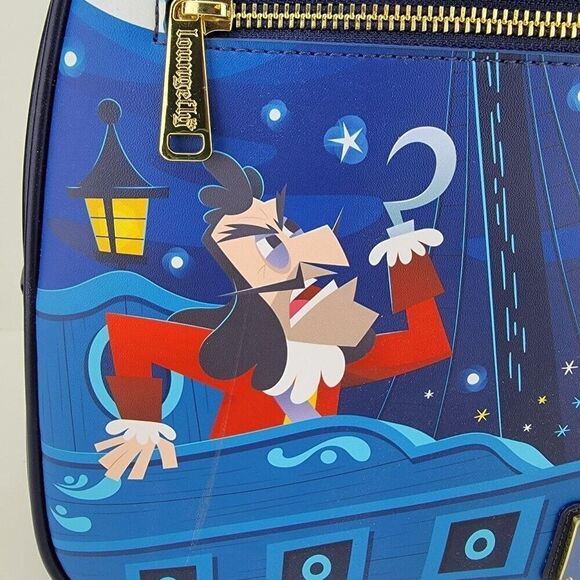 Loungefly Disney Mini Backpack Captain Hook Peter Pan Tinkerbell Ship NWT